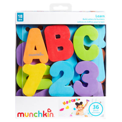 Munchkin Learn Bath Letters & Numbers, 18 M+, 36 count