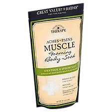 Village Naturals Therapy Body Soak Menthol & Epsom Salt Muscle Foaming, 36 Ounce