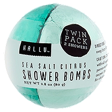 Hallu Sea Salt Citrus Shower Bombs Twin Pack, 2 count, 2.8 oz