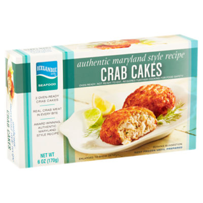 Icelandic Seafood Authentic Maryland Style Recipe Crab Cakes, 2 count, 6 oz