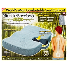 Miracle Bamboo Orthopedic Seat Cushion, Viscose from Bamboo Cover, 1 Each