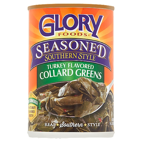 Glory Foods Seasoned Southern Style Turkey Flavored Collard Greens, 14.5 oz
