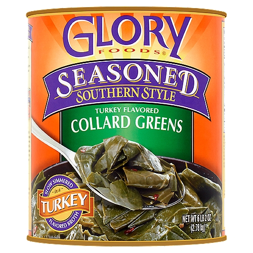 Glory Foods Seasoned Southern Style Turkey Flavored Collard Greens, 6 lb 2 oz