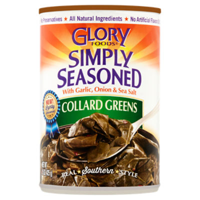 Glory Foods Simply Seasoned with Garlic, Onion & Sea Salt Collard Greens, 15 oz
