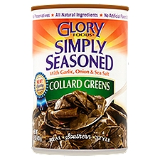 Glory Foods Simply Seasoned with Garlic, Onion & Sea Salt Collard Greens, 15 oz