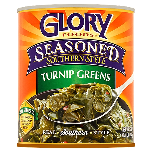 Glory Foods Seasoned Southern Style Turnip Greens, 27 oz
