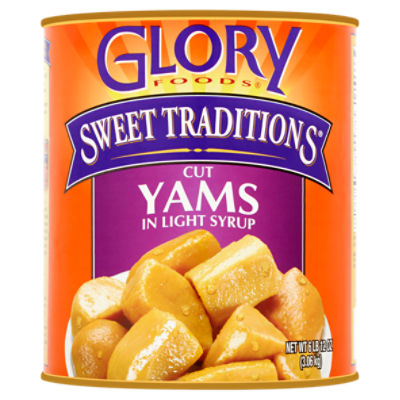 Glory Foods Sweet Traditions Cut Yams in Light Syrup, 6 lb 12 oz, 108 Ounce