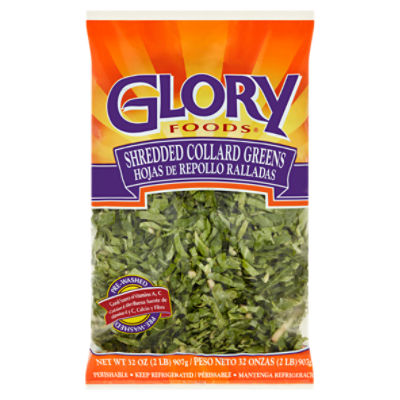 Glory Foods Shredded Collard Greens, 32 oz, 32 Ounce