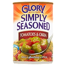 Glory Foods Simply Seasoned Tomatoes & Okra, 14.5 oz, 15 Ounce