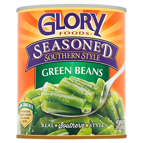 Glory Foods Seasoned Southern Style Green Beans, 29 oz