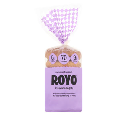 Royo Cinnamon Bagels, 6 count, 17 oz