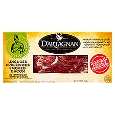 D'Artagnan Uncured Applewood Smoked, Bacon, 12 Ounce