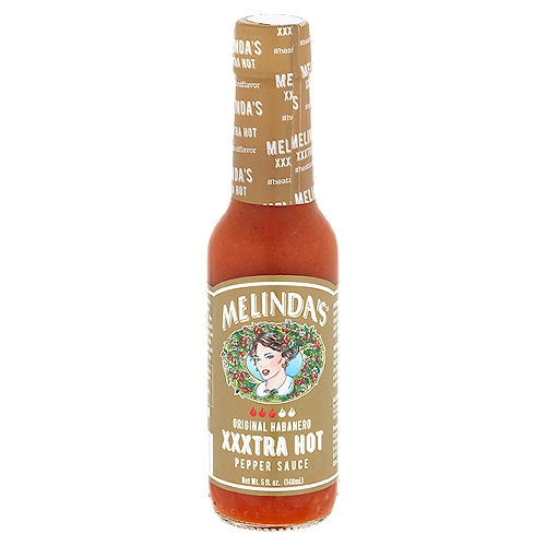 Melinda's Original Habanero XXXtra Hot Pepper Sauce, 5 fl oz
Melinda's Xxxtra Hot: our flagship vegetable-based habanero pepper sauce with a little extra. Heat Level 3 out of 5: Classic Melinda's flavor with more habanero punch.