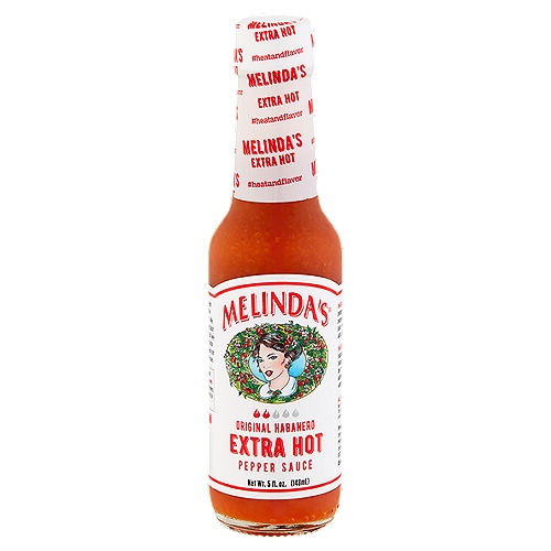 Melinda's Original Habanero Extra Hot Pepper Sauce, 5 fl oz
Melinda's Extra Hot: our flagship vegetable-based habanero pepper sauce with a little extra. Heat Level 2 out of 5: Classic Melinda's flavor with more habanero punch.