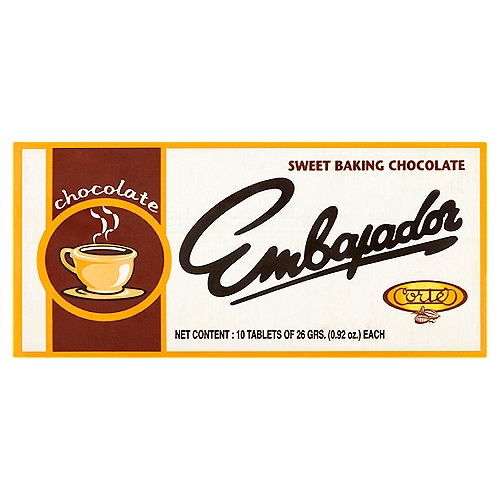 Cortes Embajador Sweet Baking Chocolate, 0.92 oz, 10 count
