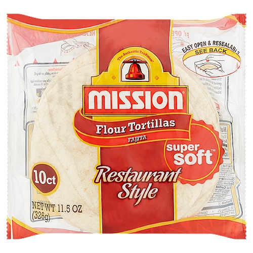Mission Restaurant Style Fajita Flour Tortillas, 10 count, 11.5 oz 