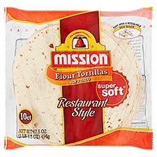 Mission Restaurant Style Super Soft Taco Flour Tortillas, 10 count, 17.5 oz, 1 Each
