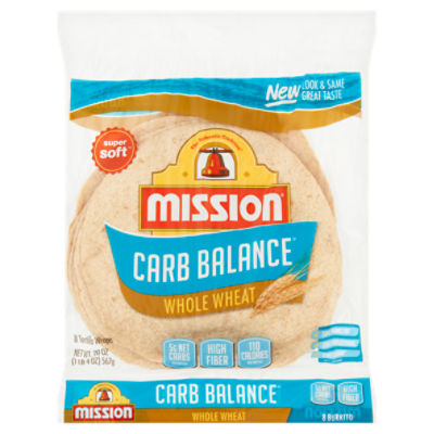 Mission Carb Balance Whole Wheat Tortilla Wraps, 8 count, 20 oz, 20 Ounce