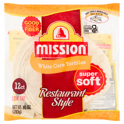 Mission Restaurant Style White Corn Tortillas, 12 count, 10 oz ShopRite