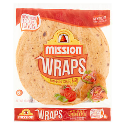 Mission Sun-Dried Tomato Basil Wraps, 6 count, 15 oz