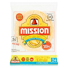 Mission Extra Thin Yellow Corn Tortillas, 24 count, 16 oz