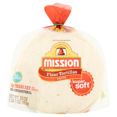 Mission Super Soft Fajita Flour Tortillas, 20 count, 23 oz