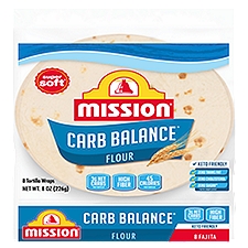 Mission Carb Balance Flour Fajita Tortillas, 8 count, 8 oz