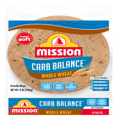 Mission Carb Balance Whole Wheat Tortillas - Fajita, 8 oz