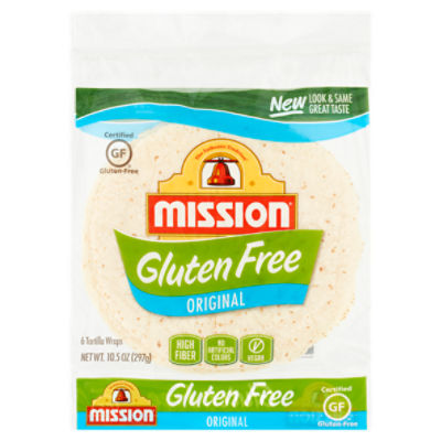 Mission Mission Gluten Free Original Tortilla Wraps, 6 count, 10.5 oz, 10.5 Ounce 