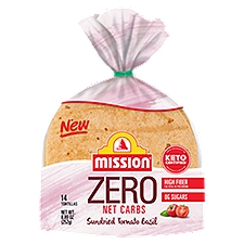 Mission Zero Net Carbs Sundried Tomato Basil, Tortillas, 8.89 Ounce
