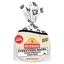 Mission Everything Bagel Street Tacos Flour Tortillas, 10 count, 8.54 oz