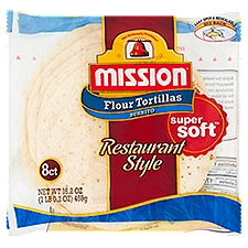 Mission Super Soft Restaurant Style Burrito Flour Tortillas, 8 count, 16.2 oz