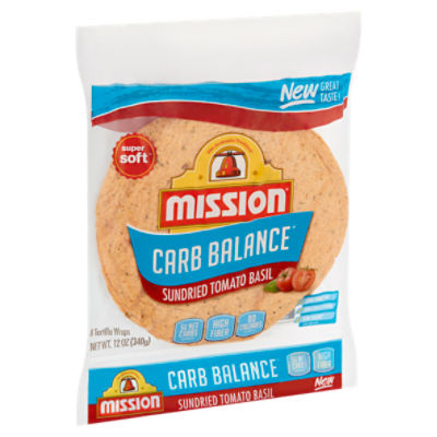 Mission Carb Balance Sundried Tomato Basil Tortilla Wraps 8 count