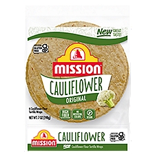 Mission Original Cauliflower Flour Tortilla Wraps, 6 count, 7 oz