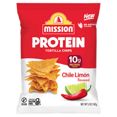 Mission Chile Limón Flavored Protein Tortilla Chips, 5 oz