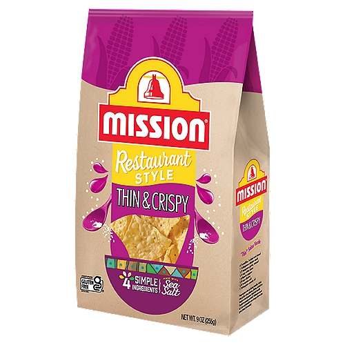 Mission Restaurant Style Thin & Crispy Tortilla Chips, 9 oz
Mission® Tortilla Chips in the original brown bag bring you the authentic Mexican restaurant experience. With a delicious corn taste and a satisfying crispy crunch, they are great for dipping, layering or just by themselves. You can count on Mission® Tortilla Chips to deliver quality ingredients and the amazing flavor you expect.
Enjoy!
