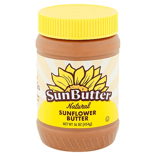 SunButter Natural Sunflower Butter, 16 oz
Free from the top 8 allergens
Peanuts, tree nuts, milk, eggs, fish, crustacean shellfish, wheat and soybeans