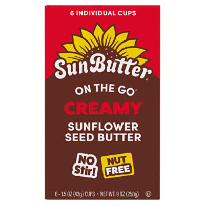 SunButter On the Go Creamy Sunflower Butter, 1.5 oz, 6 count ShopRite