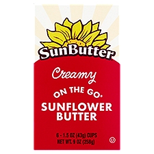 SunButter On the Go Creamy Sunflower Butter Single Cups, 1.5 oz, 6 count