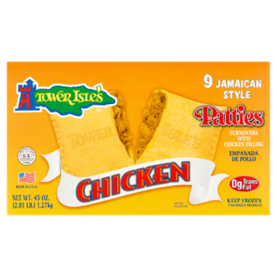 Tower Isle's Jamaican Style Chicken Patties, 9 count, 45 oz, 45 Ounce