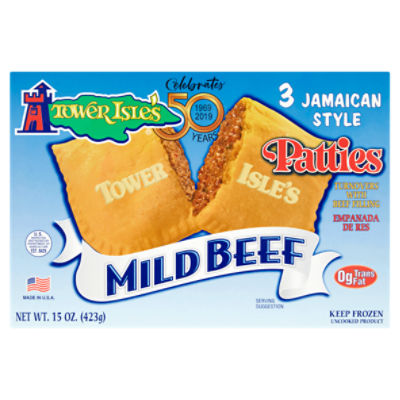 Tower Isle's Jamaican Style Mild Beef Patties, 3 count, 15 oz