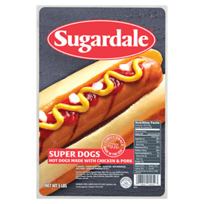 Sugardale Super Dogs Hot Dogs, 5 lbs