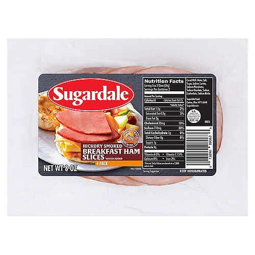 Sugardale Hickory Smoked Breakfast Ham Slices, 4 count, 8 oz