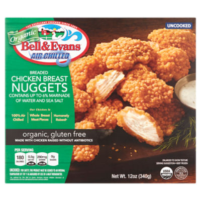 Bell & Evans Organic Breaded Chicken Breast Nuggets, 12 oz