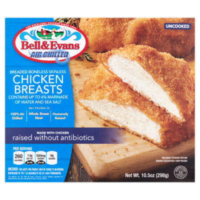 Bell & Evans Breaded Boneless Skinless Chicken Breasts, 10.5 oz