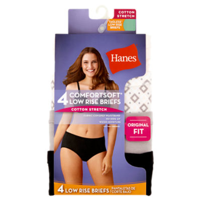 Hanes Womens Cotton Stretch Low Rise Brief With ComfortSoft
