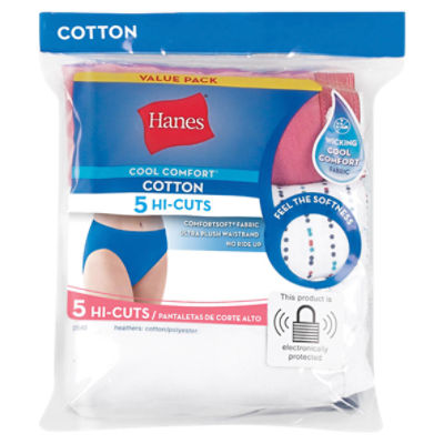 Hanes women's super value bonus cool comfort cotton hi-cut underwear