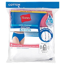 Hanes Cool Comfort Cotton Hi-Cuts, Panty, 5 Each