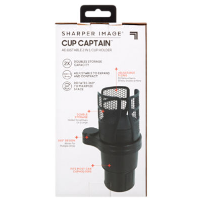 Sharper Image Cup Captain Adjustable 2 in 1 Cup Holder