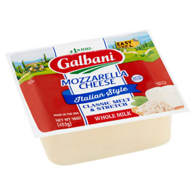 Mozzarella 16 oz Whole Milk Style Cheese, Galbani Italian